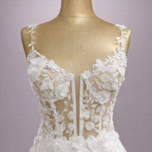 robe de mariée Capucine bustier transparent fleurs 3D