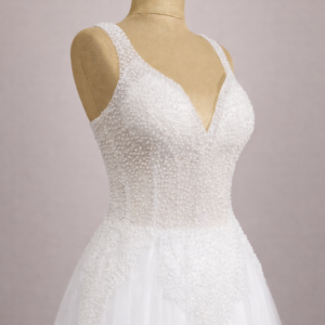 robe de mariée Clementine bustier perles profil
