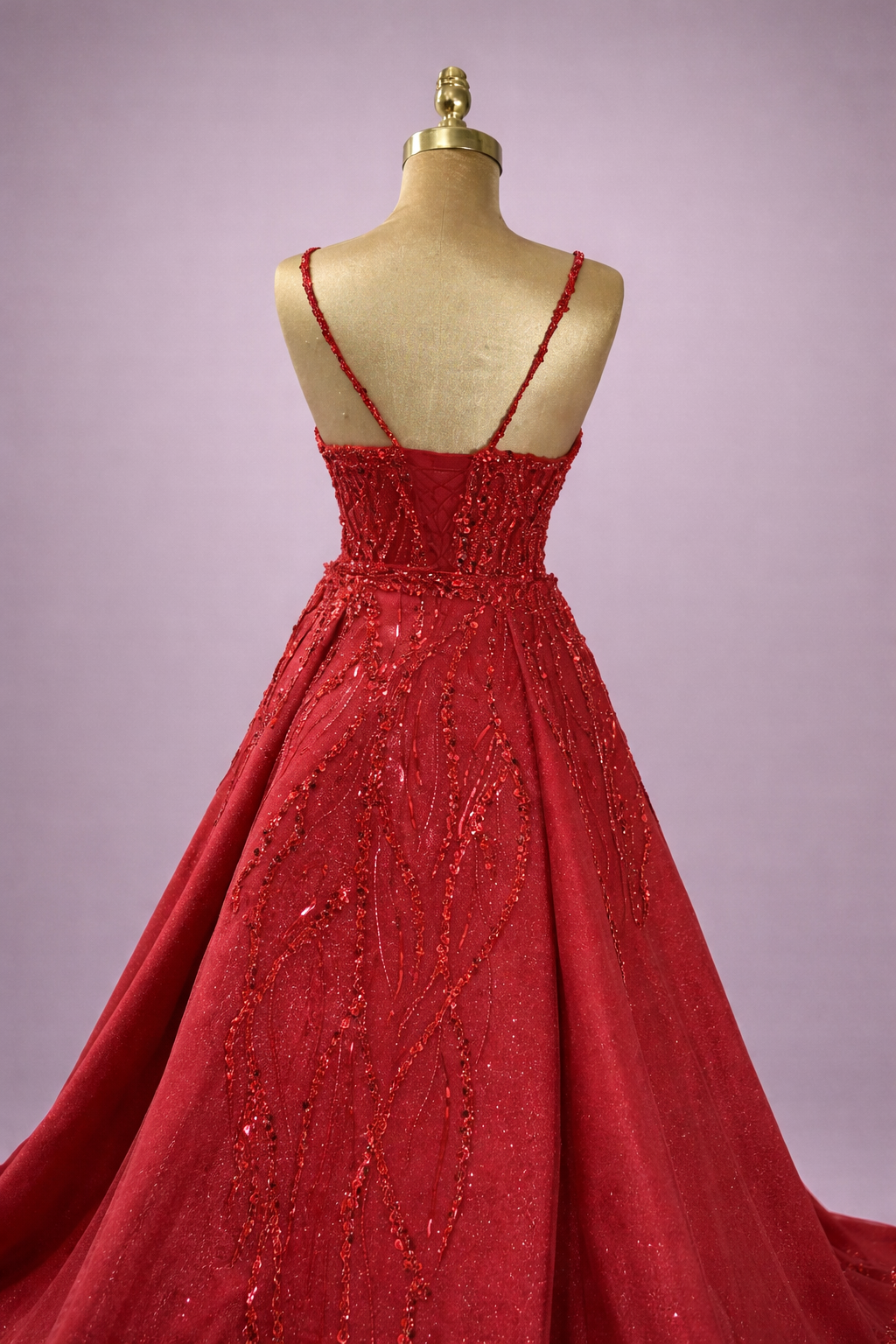 Bustier dos Dolores robe de soiree rouge dos corset lacage bretelles fines